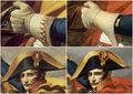Particolare-guanto-volto-Napoleone-Malmaison-Prima-versione-Versailles-Napoleone-attraversa-Alpi-Jacques-Louis-David
