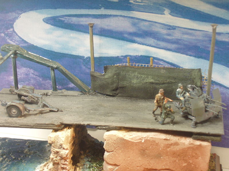 Diorama con carrello con sfondo