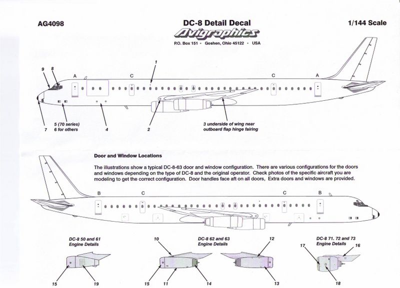Dc8 decal Aviagraphic istruzioni